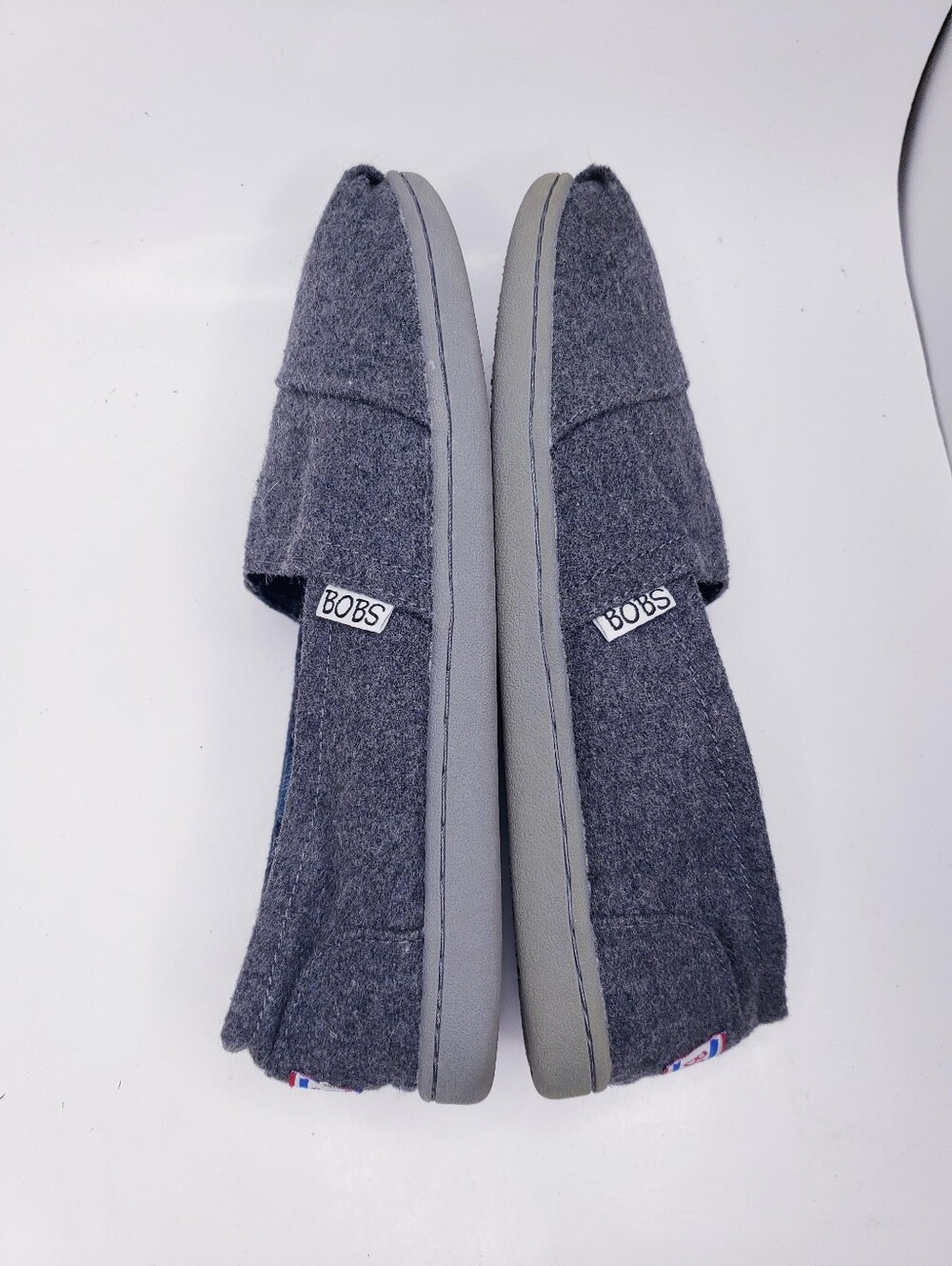 Bobs Skechers Gray Dual Density Memory Foam Slip On Casual Flats Women's Size 9 - Picture 9 of 12